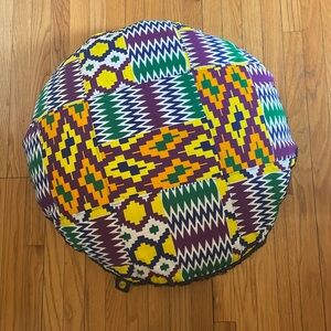 Handmade African fabric floor pillow